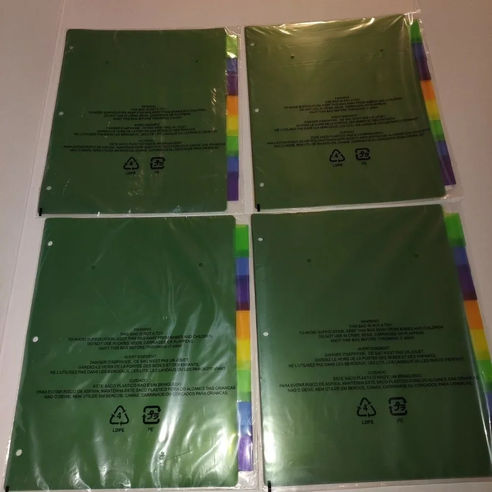 PLASTIC DOCUMENT DIVIDERS W/INSERTABLE TABS-NEW-7 SETS